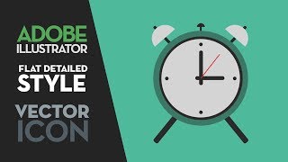 Flat Alarm Clock Icon Design in Photoshop - Beginner Level Tutorial