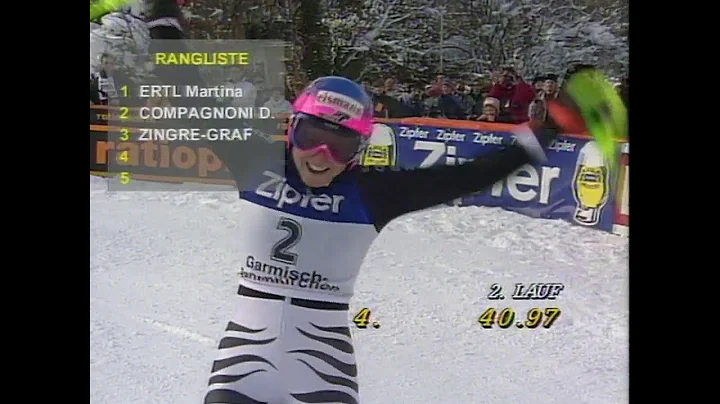 Martina Ertl wins slalom (Garmisch 1995)