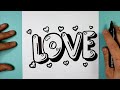 Love mit bubble letters schreiben  dixit draw