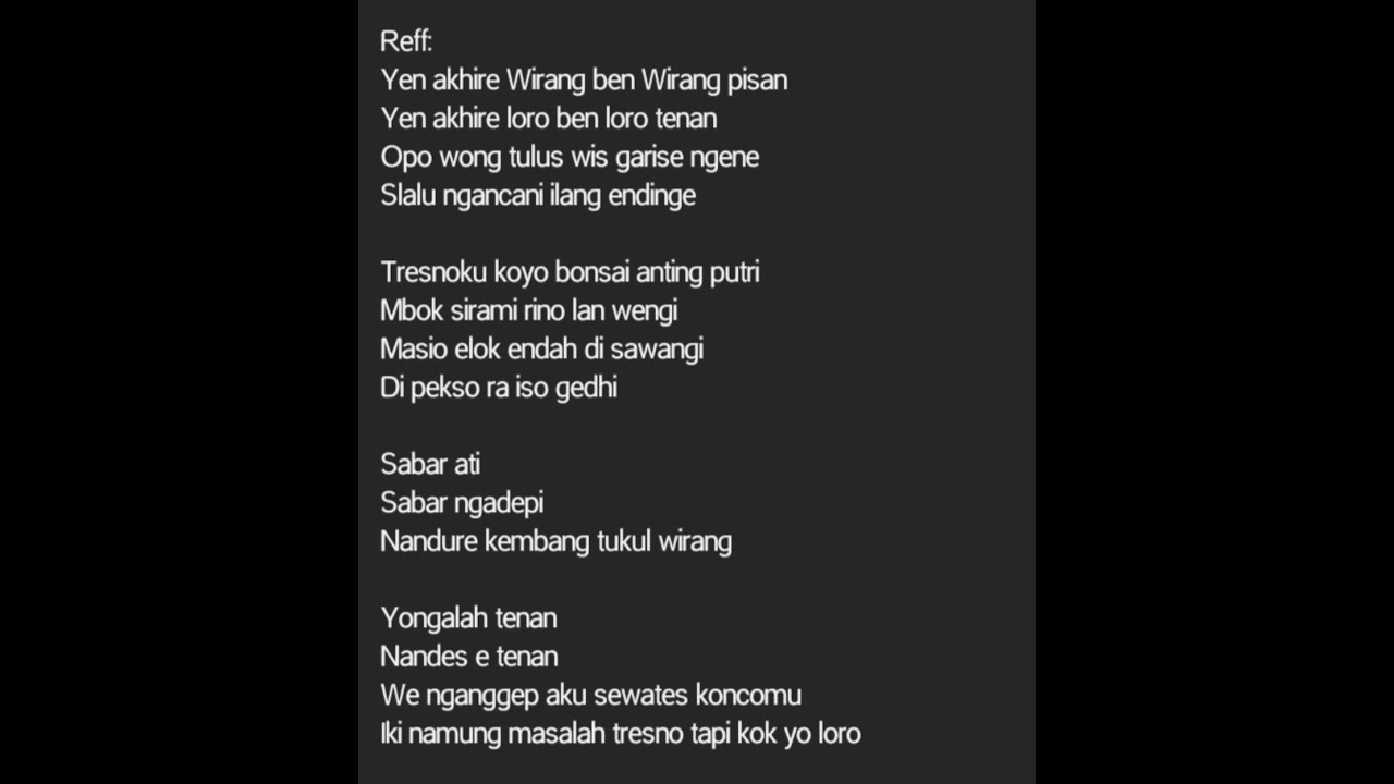 Lirik lagu wirang - Denny Caknan. #shorts #fyp #tiktok #viral #jowopride #storywa