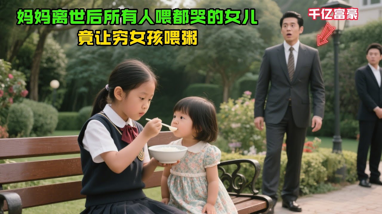千億富豪撞見7歲窮女孩竟能讓哭鬧的女兒安靜地吃粥，靜立片刻後，一個決定震驚全場…