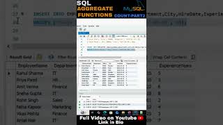 SQL AGGREGATE FUNCTIONS | 📊 SQL COUNT() Function Explained in 30 Seconds!