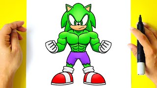 How to DRAW SONIC HULK - Sonic the Hedgehog