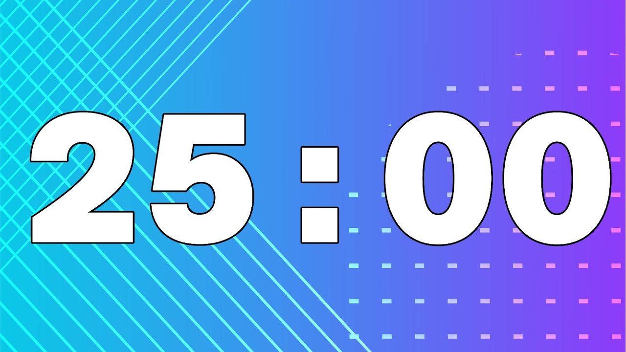 25:00 Countdown Timer - Blue to Purple Geometric Fusion - YouTube