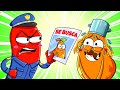Persecución policial a un ladrón|| Dibujos animados divertidos de La Pareja Pera