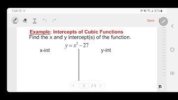 Find x and y intercepts of Cubic Functions (Algebraically)