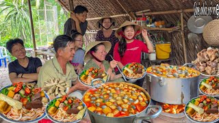 Canh Bún Chả Tôm Đậu Hủ, Xương Heo | Quán Ăn Sáng Của Mẹ Nhộn Nhịp Miền Quê ||