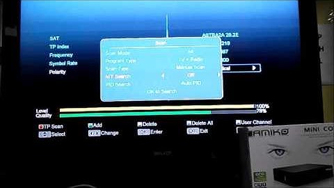 How to do a Tp Scan on the Amiko Mini Combo
