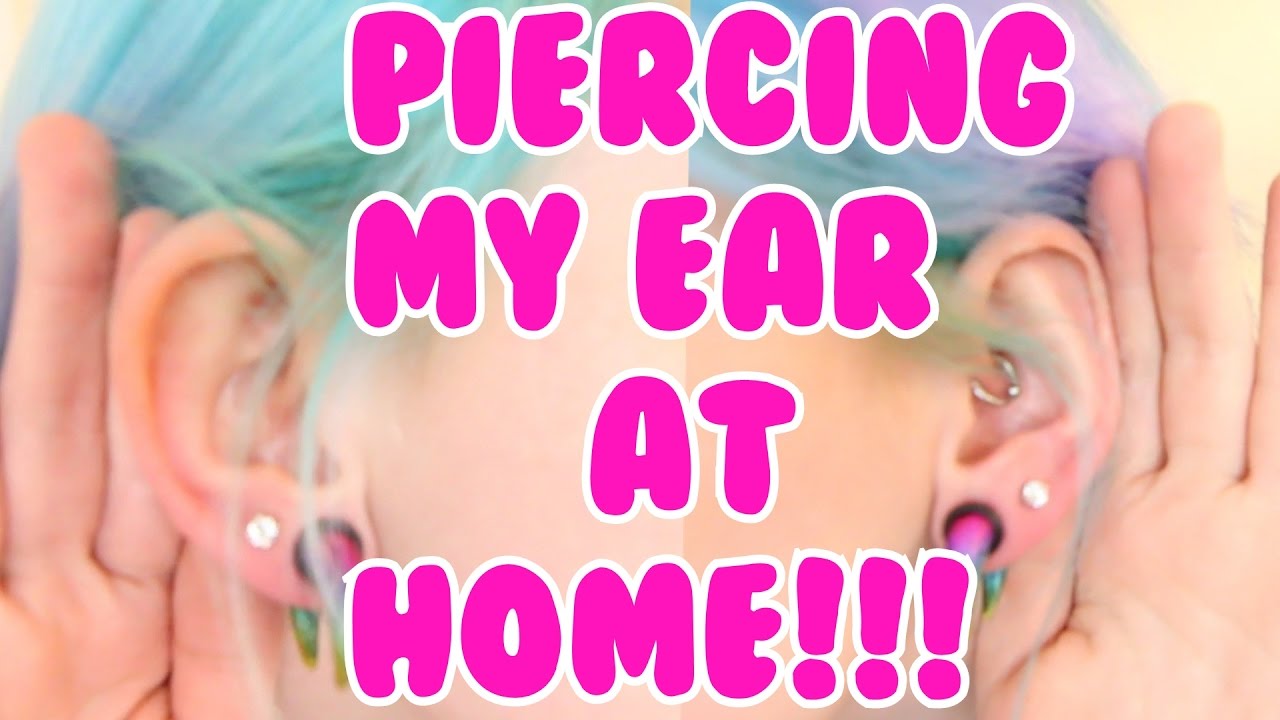 Piercing My Ear at Home!!! YouTube