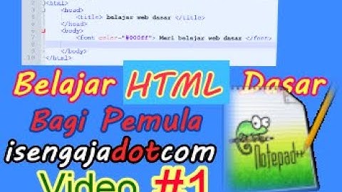 Belajar Pemrograman WEB HTML untuk Pemula | Dasar Video ke 1 #html