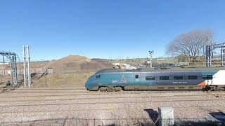 Pendolino 390155 passing Carstairs South Junction on 27-03-2023 at 1537 in VR180