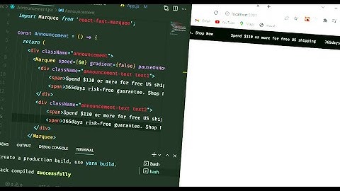 ANIMATION WITH REACT FAST MARQUEE. (ANNOUNCEMENT BAR)