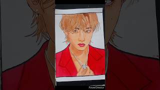 BTS V ANIME DRAWING 🫣💜(please wait the end 💜)#shorts#youtubeshorts#bts#seven#sevenjk#v#taehyung#art