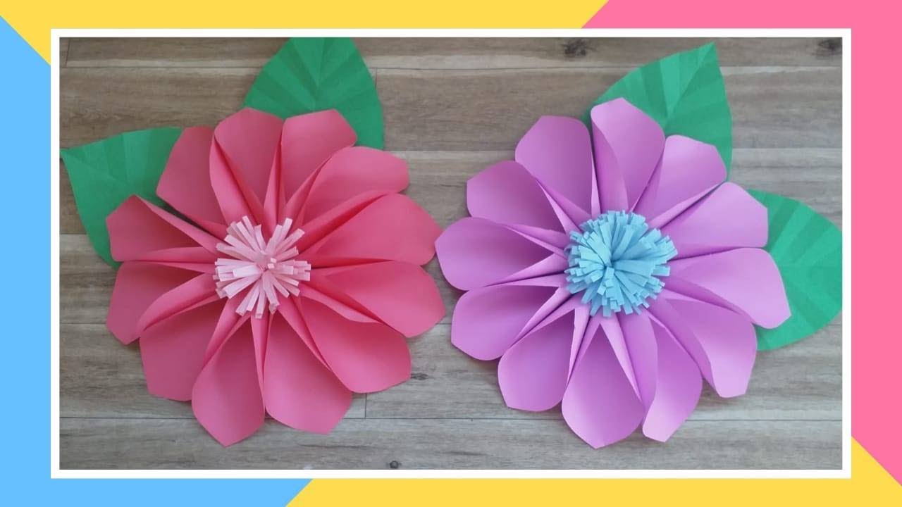 Flores Faciles Y Bonitas Como hacer flores de papel grandes faciles y bonitas - YouTube