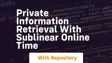 Private information retrieval with sublinear online time