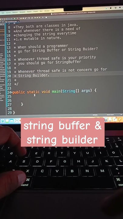 string buffer and string builder in Java #javatutorial #java - YouTube