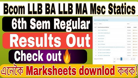 Bcom LLB//BA LLB //MA Msc Statics 6th Semester result out 🔥! GU All semester results out 🔥