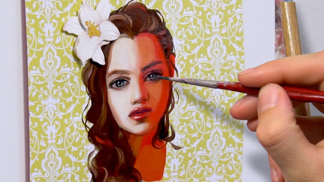 HOW TO PAINT A PORTRAIT WITH ACRYLICS AND OILS! - YouTube