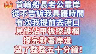 貨輪船長老公靠岸從不告訴我具體時間，有次我提前去港口，見他站甲板擦護欄，擦完對著岸邊望了五十分鐘！#大女主 #完结文 #幸福人生 #小说 #爽文 #言情 #出軌 #逆袭 screenshot 3