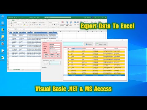 VB.NET and Access Database Programming : How to Export DataGridView To Excel File (Search & Export)