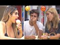 Comiendo nieve de forma coqueta frente a las personas // Bromas en la calle - SharonWinner