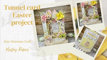 Easter /spring tunnel card MINTAY Papers collection  #easterdecoration  #Handmade #MintayPapers
