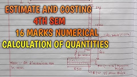 ESTIMATE AND COSTING -4TH SEMESTER 16 MARKS NUMERICAL || QUANTITIES CALCULATION @Er.dipesh186