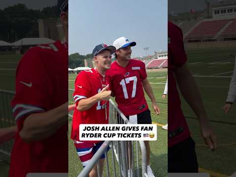 Josh Allen just gifted a fan tickets to the Ryder Cup 👏 (📹: IG/ matt_bove)