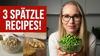 3 German Spätzle Varieties - German Spinach, Liver and Hazelnut Spätzle