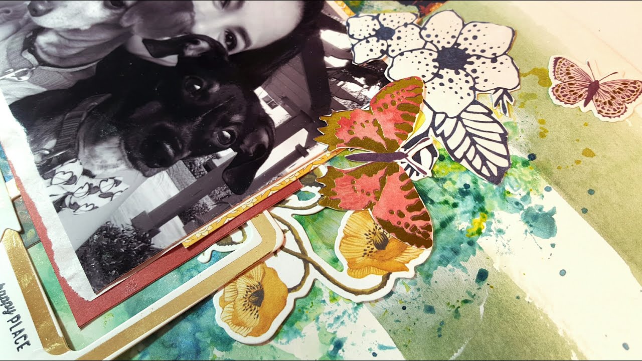 Mixed Media Scrapbook Layout: 2 Fur Babies scrapbooking tiendas