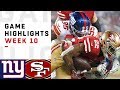 Giants vs. 49ers Week 10 Highlights | NFL 2018