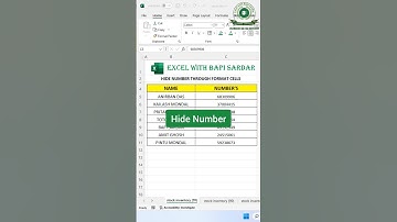Hide Number || Format cells || Excel for freshers || #shorts #exceltips #trending #msexcel