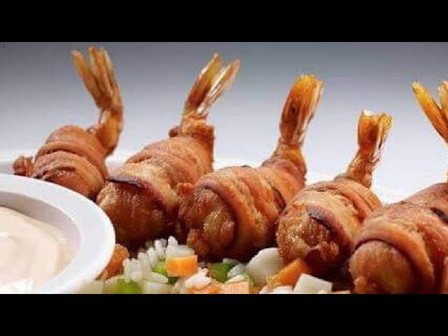 COMO HACER CAMARONES MOMIA/CAMARONES CON TOCINO RELLENOS DE QUESO - YouTube