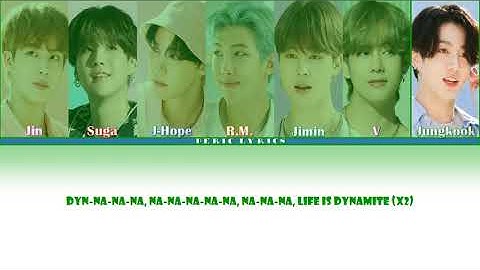 BTS - Dynamite (Press Play Live) (Color Coded Lyrics)