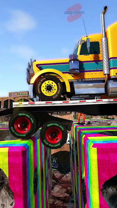Truck Tow Trailers vs Gap Concrete #short #beamng #beamngdrive #trucksvs