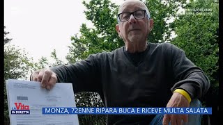 Monza, 72enne ripara una buca e riceve una multa salata - La Vita in diretta - 12/05/2023 screenshot 3