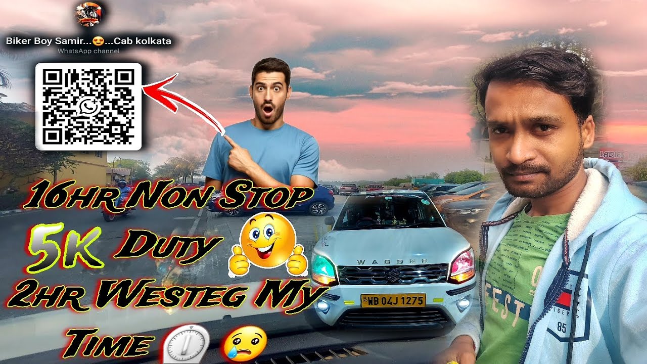 Kolkata Ola Uber Market - 16hr Non Stop Duty | Hard Work most 💪 Important Time ⏲️ | BikerBoySamir 