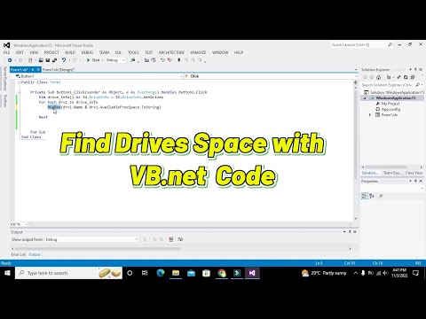 how to find drives names and space in vb.net | get drives spaces with visual basic.net code