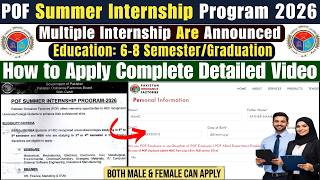 Pof Summer Internship Program 2026 Online Apply Internship For College Students Govt Internship