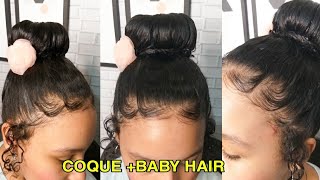 penteado- COQUE, Perfeito +BABY HAIR, cabelo cacheado(penteado infantil, e  adultos)#76 - thptnganamst.edu.vn