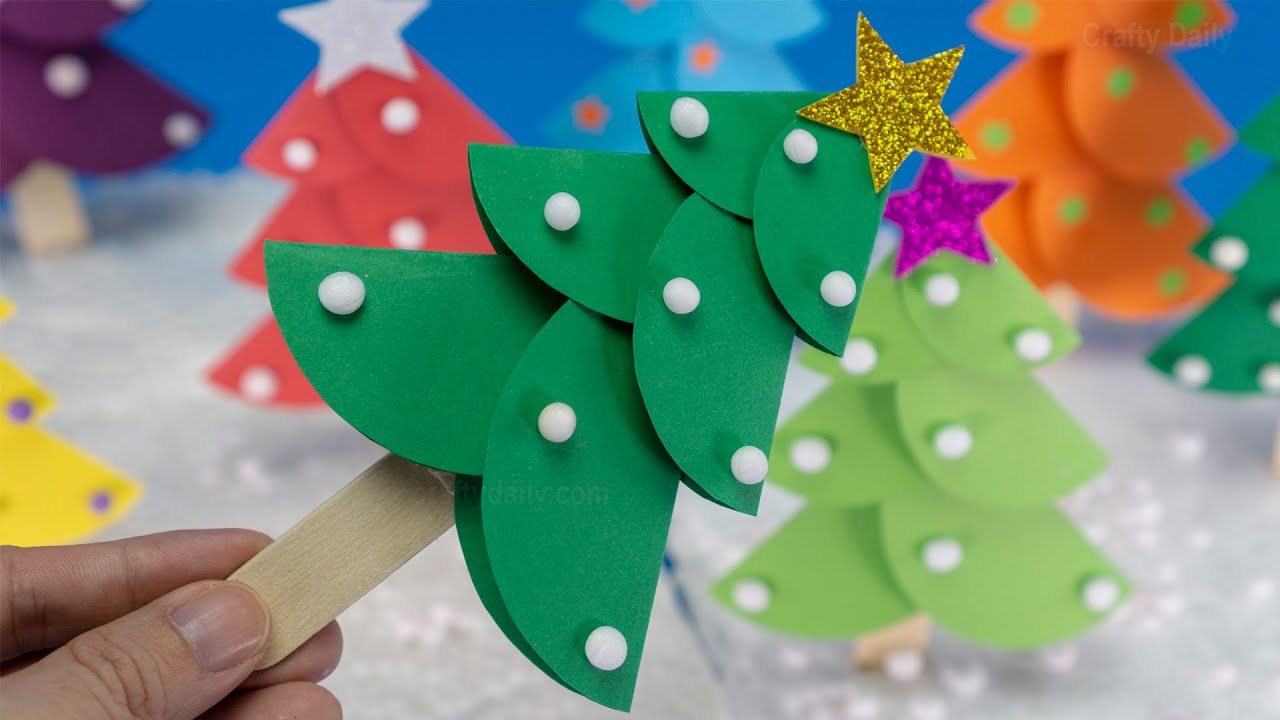 How to Make a 3D Paper Xmas Tree DIY Tutorial | Paper Christmas Tree ...