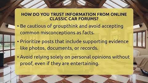 How Do You Trust Information From Online Classic Car Forums? - Car Collector Enthusiasts