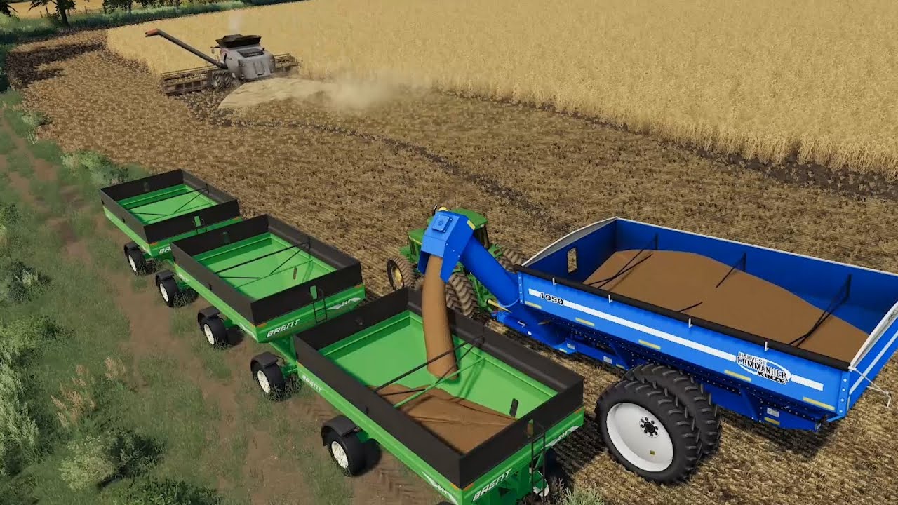 Farmersburg Ep37 Harvest FS19 Timelapse Farming Simulator 19