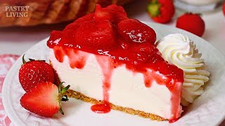*Best-Ever* No Bake Strawberry Cheesecake 🍓 (So Smooth & Light!)