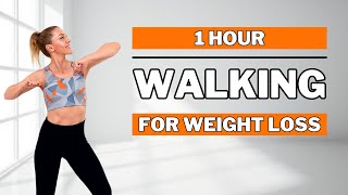 🔥1 HOUR WALKING WORKOUT for WEIGHT LOSS🔥ALL STANDING🔥NO JUMPING🔥KNEE FRIENDLY🔥