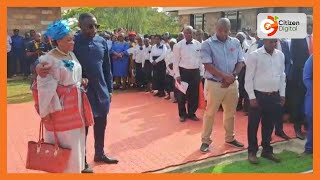 Dr. Michael Magoha embraces his mother as Prof. George Magoha is buried