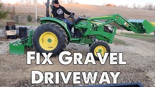 Fix Gravel Driveway with Compact Tractor by Woodward Acres 1,654 views 1 year ago 10 minutes, 15 seconds