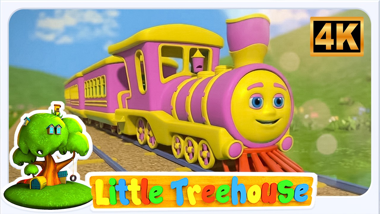Τροχοί στο τρένο Κινούμενα στιχάκια Προσχολικά οχήματα Μουσική - Little Tree House