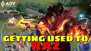 AOV - RAZ GAMEPLAY #21 | NOOB TRIED RAZ | MVP Vermillion | Arena of Valor | LiênQuânMobile | RafyTV
