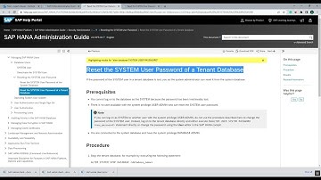 SAP HANA | Reset System user password of Tenant Database in HANA studio